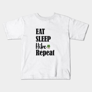 eat sleep hike repeat Kids T-Shirt